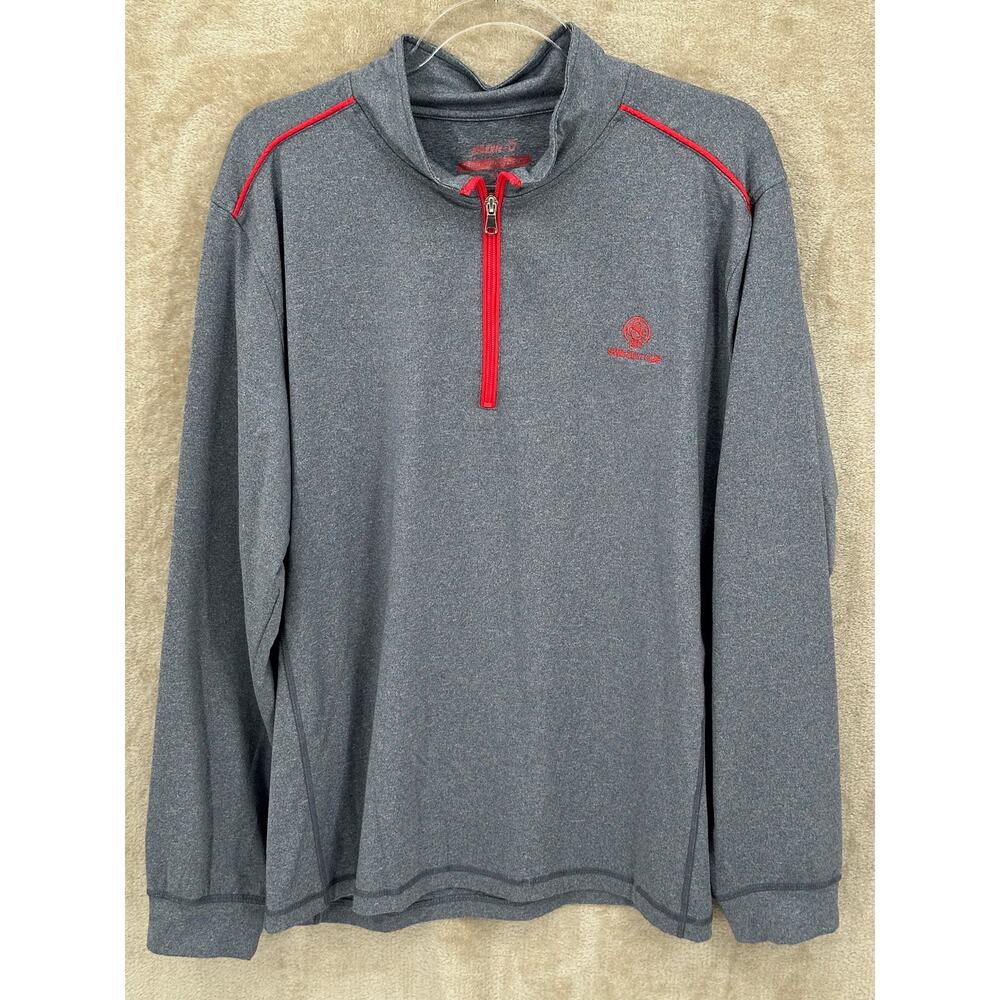 Johnnie O Shirt Mens XL Gray Performance Golf Lammie 1/4 Zip Stretch Long Sleeve